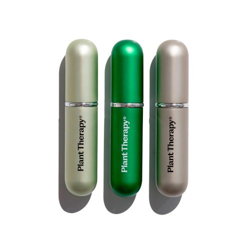 Plant Therapy Essential Oils Aromatherapy Nasal Inhaler Multi-Color Sticks, 3-Pack Personal, Portable, Aluminum & Glass Inhalers with Cotton Wicks - Joyful Aromatherapy Anywhere!