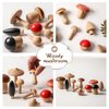 Promise Babe Wooden Mushroom Toys, Montessori Wooden Blocks Stacking Toys for Toddlers 11 Pcs, Miniature Mushroom Various Sizes Woodland Creative Craft Home Decor