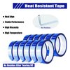 MEBMIK 12 Rolls 20mm x33m(108ft) Blue Heat Tape High Temperature Heat Resistant Tape Heat Transfer Tape for Heat Sublimation Press Vinyl,No Residue