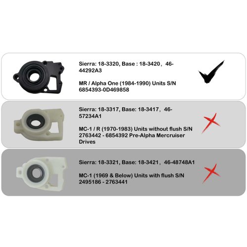 UanofCn 96148A8 Water Pump Repair Kit with Housing and Base for Mercury Outboards and MerCruiser Alpha One Stern Drive Replaces 46-96148A8 Sierra 18-3320
