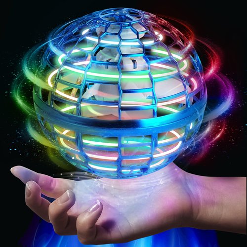 SVJJ Flying Orb Ball Toy, Flying Toy Boomerang Fly Spinners for Kids Adults Indoor Outdoor Flying Ball Toy, Globe 360°Rotating Hand Controlled Flying Orb Ball Toys Magic Toy (Blue)