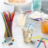 Comfy Package [500 Count] Flexible Plastic Drinking Straws - Disposable Swizzle Sticks - 7.75" High - Assorted Colors