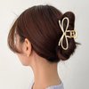 4.5 Inch Metal Bow Claw Hair Clips - Cute Bowknot Hair Jaw Clips with Strong Hold for Thick and Thin Hair - 2 Pcs, Gold & Silver