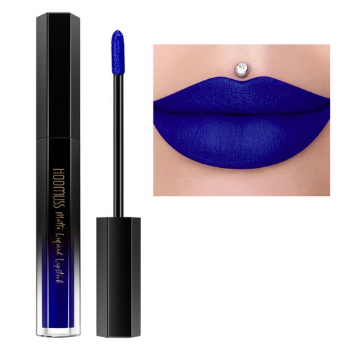 HOOMUSS Blue Lipstick Long Lasting, Matte Liquid Lipsticks for Women Non Transfer Smudgeproof Smo...