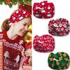 4 Pcs Christmas Headbands for Women, Wide Turban Dress Up Costume Stretchy Breathable Non Slip Head Wrap, Santa Claus Gingerbread Man Snowman Holiday Fall Winter Hair Band for Yoga Running Party