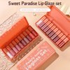 Alisesun 10 Colors Lip Tint Stain Set, Korean Plumping Lip Gloss Watery Lip Stain, Multi-use for Mini Liquid Lipstick & Cheek Tint Long Lasting Vivid Color #01