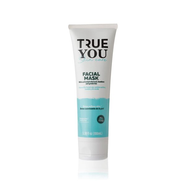 TRUE YOU Skincare Facial Mask with Natural Extracts of Active Charcoal, Bamboo and Green Tea Hydrating Gentle Purifying Cleanser, For Daily Use 3.5 oz