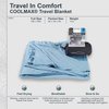 COCOON - Coolmax Travel Blanket | Compact Throw Blanket for Camping and Hiking | Fits in Backpack | Attaches to Luggage | Travel Essential | Fast Drying (Regular 70" x 55"- Ocean Blue)