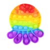 Rainbow Octopus Bubble Pop Fidget Toy - Ocean Sea Animal Silicone Push Poke Bubble Wrap Fidget Toy - Pop the Bubbles Down Then Flip it over and Do it Again - Sensory Stress Toy OT