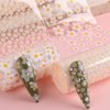 10 Rolls Mix Size White Sun Flower Nail Transfer Foils Nail Art Supplies Set Mini Flower Nail Decals Nail Stickers for Nail Art Designer Spring Summer Floral Theme Nail Foil Transfer Sheets