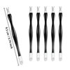 Allstarry 30 Pieces Nail Cuticle Trimmer Remover Rubber Nail Cleaner Double Head Dead Skin Cuticle Knife Removal Fork Plastic Handle Cuticle Pusher Nail art Tools for Girls Women and Men - Black