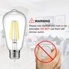 Ascher LED Edison Bulbs 6W, Equivalent 60W, High Brightness Daylight White 4000K, 700 Lumens, ST58 Vintage LED Filament Bulbs with 80+ CRI, E26 Base, Non-Dimmable, Clear Glass, Pack of 8