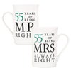 Haysoms Ivory 55th Anniversary Mr Right & Mrs Always Right Ceramic Mugs Gift Set Thoughtful and Unique Gift Idea Dishwasher and Microwave Safe