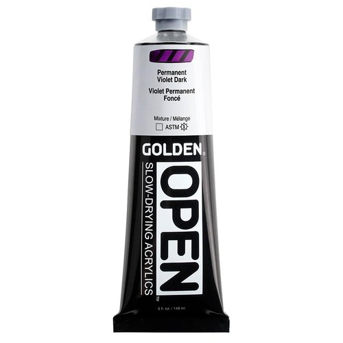 OPEN Slow-Drying Acrylics by GOLDEN, Permanent Violet Dark, 5 fl oz. tube, Professional Acrylic Paint, Transparent