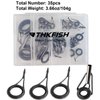 THKFISH Rod Repair Kit Rod Tip Repair Kit Ceramics Tips Stainless Steel Carbon Spinning Rod Guides Fishing Rod Repair Kit Burnished Silver 35pcs