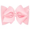 Wee Ones Girls' Small King Grosgrain Bow with Matching Moonstitch Edge on Stretch Jersey Hair Band, Light Pink, 6-24 Months
