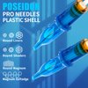 POSEIDON V3 Tattoo Cartridge Needles 30Pcs with Membrane Safety Cartridges Disposable Tattoo Needle for Tattoo Artists Round Shader (1203RS)
