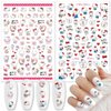 8 Sheets Cute Nail Stickers Cartoon Nail Decals 3D Self Adhesive Design Nail Supplies Cute Designer Nail Stickers for Women Girls DIY Manicure Tips Kawaii Nail Art Stickers