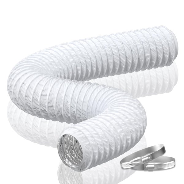 Hon&Guan 3 Inch Dryer Vent Hose 16 FT, Flexible PVC Air Dcuting for HVAC Ventilation Fan