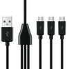 GELRHONR Short Micro USB Splitter Cable,3 in 1 USB 2.0 A Male to Three Micro USB Male Charging Cord Multi Micro USB Data Sync Adapter Cable Split Micro USB Connection Wire (Black-0.25m-3 Mrico)