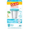 Glad Trash Bags, Small Kitchen Drawstring Garbage Bags 4 Gallon Green Trash Bag, Febreze Beachside Breeze, 80 Count (Package May Vary)