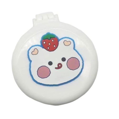 Bear Travel Hair Brush Pocket Comb with Mini Mirror Portable Compact Folding Hair Brushes Round Mini Compact Massage Comb for Girls and Women, Styling Tools and Appliances, Hair Combs (2H963)