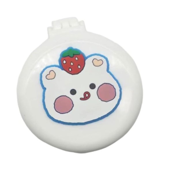 Bear Travel Hair Brush Pocket Comb with Mini Mirror Portable Compact Folding Hair Brushes Round Mini Compact Massage Comb for Girls and Women, Styling Tools and Appliances, Hair Combs (2H963)