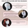SHEHARUHI 4 Pieces Adjustable Wig Headband Elastic Silicone Wig Grip Band Non Slip Sweat-Proof Fix Headband for Men Women Sports Yoga (Light Brown)
