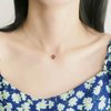 TseanYi Ruby Crystal Heart Necklace Love Heart Pendant Choker Necklace Red Heart Gem Necklace Ruby Love Neckalce Minimalist Gold Chain Necklace Chain