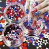 3 Boxes Independence Day Stars Nail Art Glitter Sequins,3D Holographic 4th of July Star Nail Sequins Nail Flakes for Nail Art Red Blue Sliver Stars Nail Accessories for Women Girl Manicure Decor