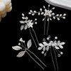 5 Pieces Wedding Hair Comb Bridal Hair Pins Set Silver Crystal Pearl Hair Side Comb U-shaped Flower Rhinestone Wedding Hair Accessories for Bride Bridesmaid Prom
