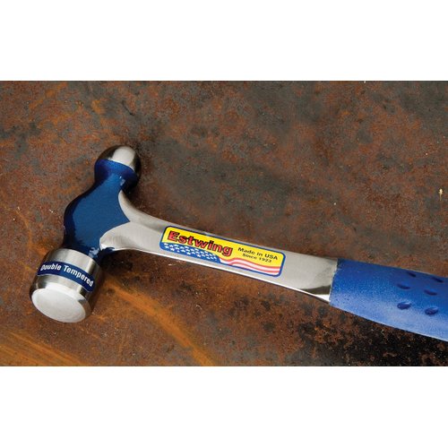 ESTWING Ball Peen Hammer - 8 oz Metalworking Tool with Forged Steel Construction & Shock Reduction Grip - E3-8BP