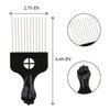 LEADUWAY Hair Pick, Hair Comb, Metal Pick Comb, Detangle Wig Braid Hair Styling Comb, Black, 1 PACK