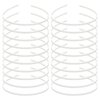 Lawie 20 Pack 5MM Thin Hard White Plastic Headbands Skinny Plain Blank Hairband with Comb Grip Teeth Slim Hair Hoop Holder Clasp Tiara Crown Base Headpiece Crafting DIY Accessories Bulk for Women Girl