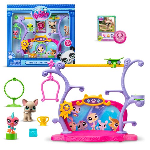 Littlest Pet Shop, Pets Got Talent Play Set - Gen 7, Pets #67 & #66, Authentic LPS Bobble Head Figure, Collectible Imagination Toy Animal, Kidults, Girls, Boys, Kids, Tweens Ages 4+