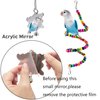 Bird Parakeet Cockatiel Toys, ESRISE Natural Wood Hanging Bell Pet Bird Cage Hammock Swing Climbing Ladders Wooden Perch Mirror Chewing Toy for Budgerigar, Conures, Love Birds