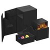 Ultimate Guard Flip 'n' Tray 80+, Deck Case for 80 Double-Sleeved TCG Cards + Dice Tray, Black, Independent Magnetic Closure & Microfiber Inner Lining