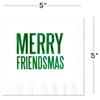 Merry Friendsmas Cocktail Beverage Napkins (20 pcs) Red & Green Foil Friends Christmas Holiday Party Decorations by Nerdy Words
