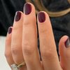 Wine Red Press on Nails Extra Short Fake Nails Acrylic Square False Nails with Artificial Glossy Designs Full Cover Glue on Nails Stick on Nails for Women 24pcs