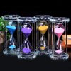 Crystal Hourglass 15/30/60 Minutes Sandglass Timers Kitchen Cooking Sand Clock Timer Home Office Christmas Birthday Present Gift Box Sand Glass (60 Minutes, Pink)
