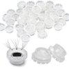 100 Pcs Eyelash Grafting Flower Cup, Lashes Fan Quick Blossom Cups, Lashes Fan Glue Cups, Lashes Fan Blossom Cups for Eyelash Grafting, Nail Art,Quick Volume Lash, Glue Holder and Lash Organizer Tool