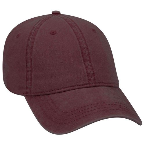 OTTO 6 Panel Low Profile Garment Washed Pigment Dyed Baseball Cap - Maroon