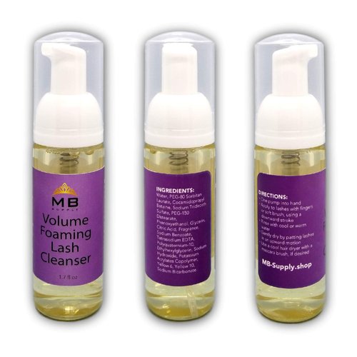 MBsupply Foaming Eye & Lash Clean Wash for Eyelash Extensions & Natural Lashes Shampoo Face Wash Eyelids & Face Professional & Self Use 1.7 fl.oz / 50ml - 10 Pack