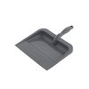 Superio Clip-On Dustpan with Rubber Lip - 10-inch Wide Durable Plastic Dust Pan with Comfort Grip Handle, (Plastic Dustpan, Grey)