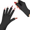 chemotex UV Nail Gloves: Professional UPF50+ Gel Manicure Protection - Art Skin Care Fingerless Gloves for Gel Nail Lamp, Shielding Hands from Harm, Black