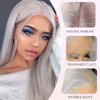 Valiilo Grey Wig Human Hair 22 Inch Lace Front Wigs Human Hair 13x4 HD Lace Front Wigs 180% Density Grey Wigs Human Hair Straight Grey Human Hair Lace Front Wigs Pre Plucked for Women