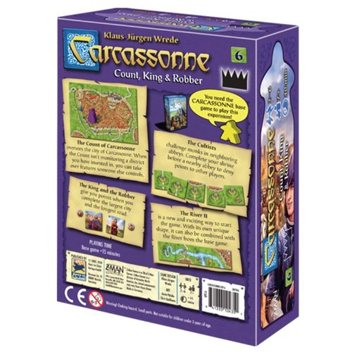 Carcassonne Count, King & Robber Board Game EXPANSION - New Characters, Strategies, and Landscapes! Strategy Game for Kids and Adults, Ages 7+, 2-6 Players, 45 Minute Playtime, Made by Z-Man Games