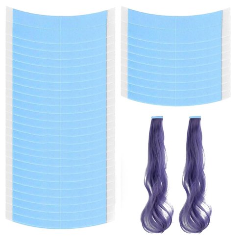 360 PCS Wig Tape in Tape Replacement for Wigs & Invisible Lace Tape, Hair Extensions Waterproof Hair Extension Tape for Hair Pieces and Hair Extension Lace Supports Wigs Tape No Residue ( Blue ) ﻿