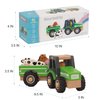 WoodenEdu Wooden Tractor Toys for Toddlers 1-3, Baby Vehicle Toys Hand Push Car Toys for 1 2 3 Year Old Boys Girls (Green)