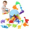 JoySprout Suction Bath Toys, 30pcs Ocean Animal Suction Cup Toys for Toddlers in Eggshell, Mold Free Bath Toys for Kids, Kids Toys Sensory Toys for Pre-School Learning